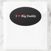 IハートビッグDaddy Gives 楕円形シール (バッグ)