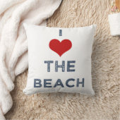Iハートビーチの枕 クッション (ブランケット)