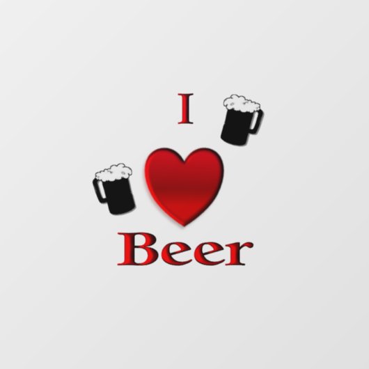 Iハートビールデザイン ウィンドウサイン (シート)