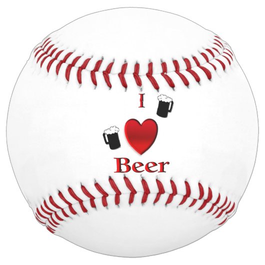 Iハートビールデザイン ソフトボール (正面)
