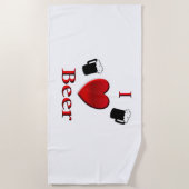 Iハートビールデザイン ビーチタオル (正面)