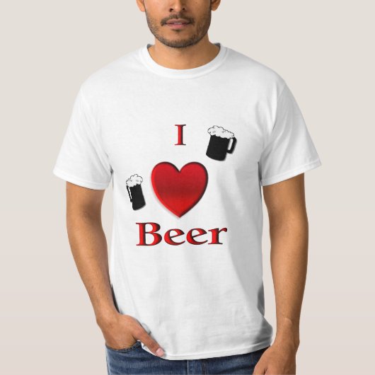 Iハートビールデザイン Tシャツ (正面)