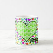 Iハートピックボールグリーンピックボール充填ハート コーヒーマグカップ (中央)