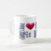 Iハートピット・ブルの私のマグ コーヒーマグカップ (正面左)