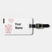 Iハートピンクピッグ ラゲッジタグ (正面横)