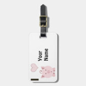 Iハートピンクピッグ ラゲッジタグ (正面縦)