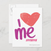 Iハートピンク私または紫色 ポストカード (正面/裏面)