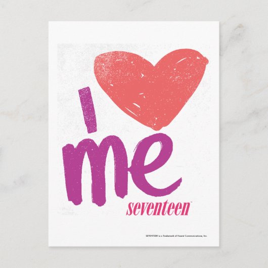 Iハートピンク私または紫色 ポストカード (正面)