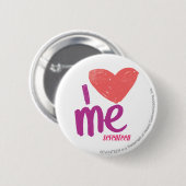 Iハートピンク私または紫色 缶バッジ (正面&裏面)