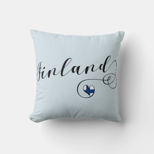 Iハートフィンランド国旗 クッション (正面)