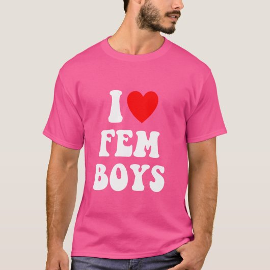 IハートフェムボーイラブフェムボーイフェムボーイフェムボーイゲイLGBTQIA Tシャツ (正面)