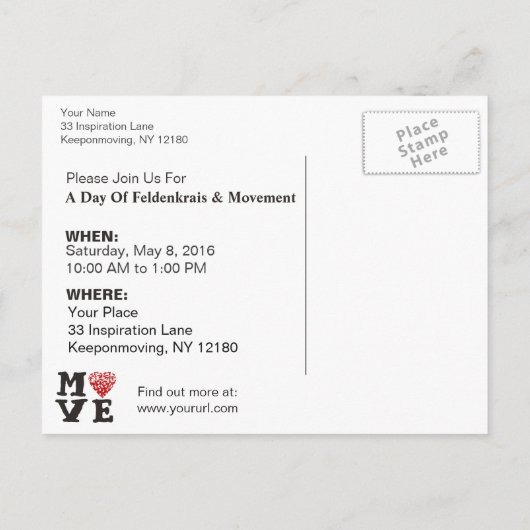 Iハートフェルデンクラウスポストカード | 完全に編集可能 案内ポストカード (裏面)