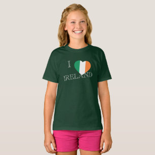 Iハートフラグアイルランドガールズcn Tシャツ