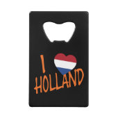 IハートフラッグHollandまたはon bk bocnt クレジットカード栓抜き (正面)
