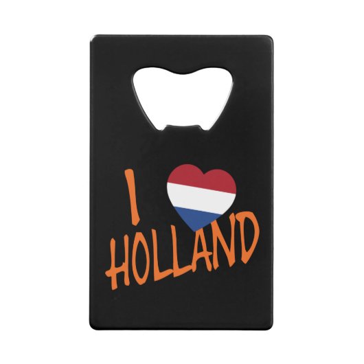 IハートフラッグHollandまたはon bk bocnt クレジットカード栓抜き (正面)