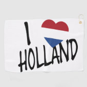 IハートフラッグHolland bk on wt gtcnt ゴルフタオル (横)