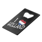 IハートフラッグHolland wt on bk bocnt クレジットカード栓抜き (正面アングル)