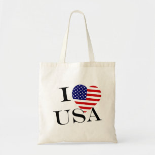 IハートフラッグUSA bk btcn トートバッグ