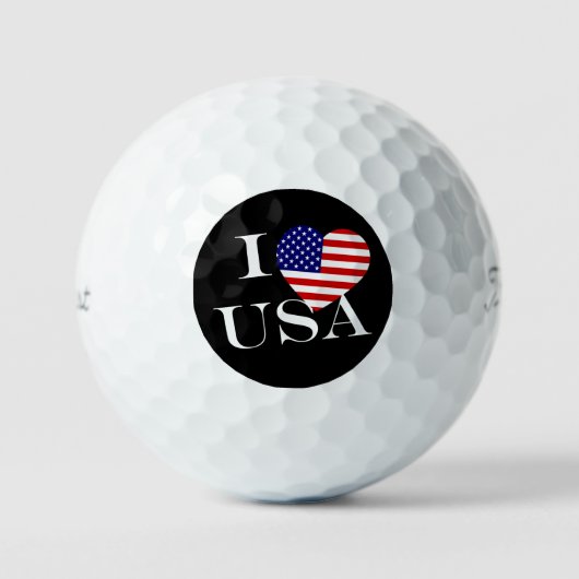 IハートフラッグUSA wt tpv1 gbcnt ゴルフボール (正面)