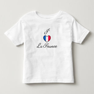 「Iハートフランス」フランスのプライド「J'adore La France」 トドラーTシャツ