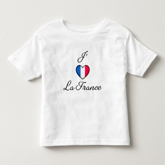 「Iハートフランス」フランスのプライド「J'adore La France」 トドラーTシャツ (正面)
