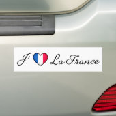 「Iハートフランス」フランスのプライド「J'adore La France」 バンパーステッカー (車上)