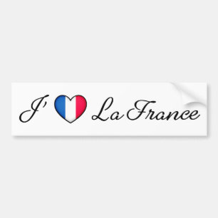 "Iハートフランフランスのス"プライド"J'adore La France" バンパーステッカー