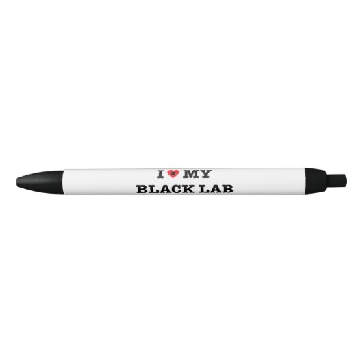 Iハートブラックラボペン 黒ボールペン (正面)