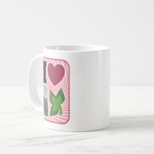 Iハートペパーミントビジュアルアイコンクリスマスジョイ コーヒーマグカップ (正面左)