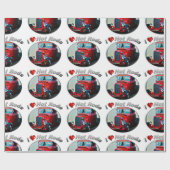 Iハートホットロッド-無光沢の包装紙、30" x 6' ラッピングペーパー (フラット)