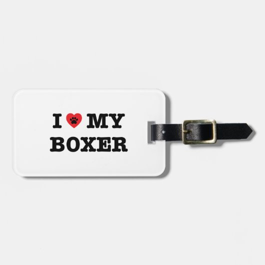 Iハートボクサーの荷物タグ ラゲッジタグ (正面横)