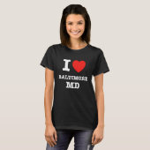 Iハートボルチモア(メリーランドMD)愛 Tシャツ (正面フル)