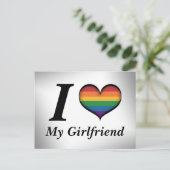 Iハートマイガールレズビアンプライドタイポグラフィ ポストカード (スタンド正面)