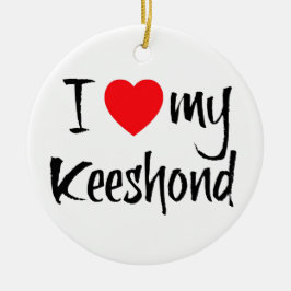 Iハートマイケッシュンドッグ セラミックオーナメント