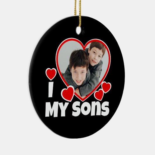 Iハートマイソンズパーソナライズされた写真 セラミックオーナメント (右)