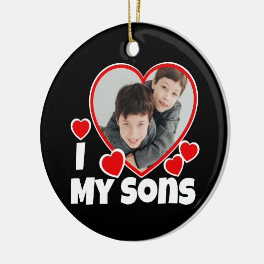 Iハートマイソンズパーソナライズされた写真 セラミックオーナメント (左)