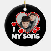 Iハートマイソンズパーソナライズされた写真 セラミックオーナメント (裏面)