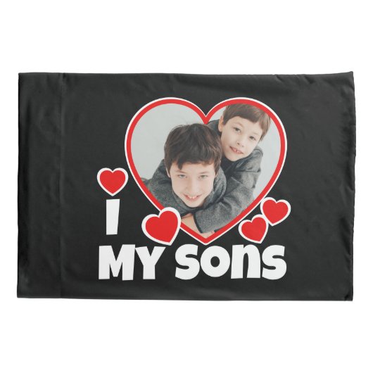 Iハートマイソンズパーソナライズされた写真 枕カバー (裏面)