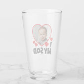 Iハートマイソンパーソナライズされたフォトビール タンブラーグラス (裏面)