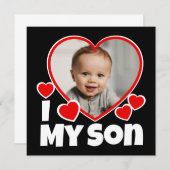 Iハートマイソンパーソナライズされたフォトフラットカード (正面/裏面)