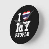 Iハートマイタイ人 ラウンド壁時計 (傾斜)