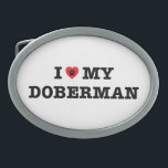 Iハートマイドーバーマンベルトバックル 卵形バックル<br><div class="desc">doberman, ピンシャー,ドベルマン,ドーベルマン(犬),ドイツ語,犬,ワンちゃん,ペット,恋人,愛,ハート,私,母,パパ,所有者,品種,毛皮のベビー,動物,ドイツ</div>