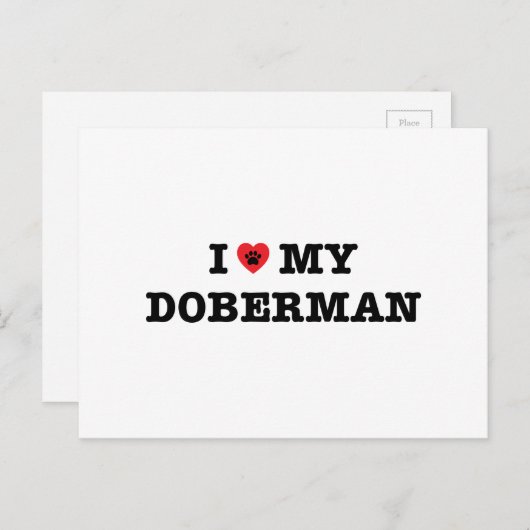 Iハートマイドーバーマンポストカード ポストカード (正面/裏面)