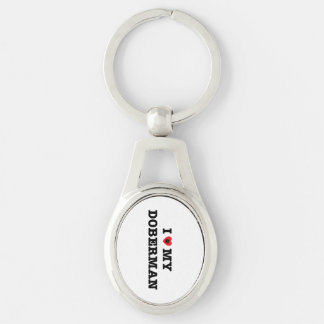 Iハートマイドーバーマンメタルキーチェーン キーホルダー