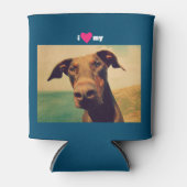 Iハートマイドーバーマン 缶クーラー (正面)