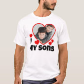 Iハートマイパーソナライズされたソンズ写真Tシャツ Tシャツ (正面)