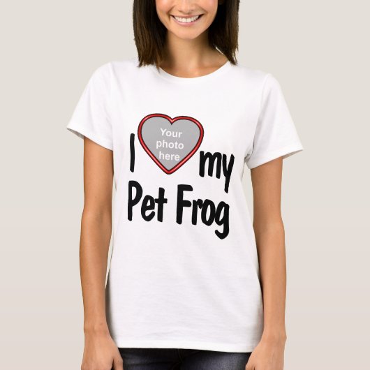 Iハートマイペットのカエル – Tシャツのフォトドロップ Tシャツ (正面)