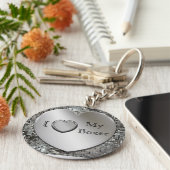 Iハートマイボクサーハートキーチェーン キーホルダー (側面)