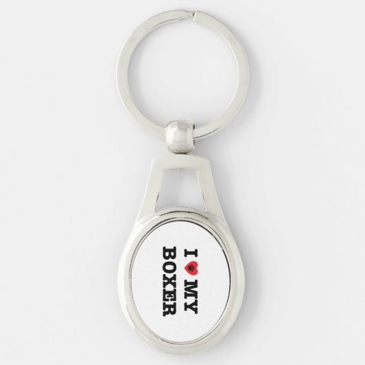 Iハートマイボクサーメタルキーチェーン キーホルダー (正面)