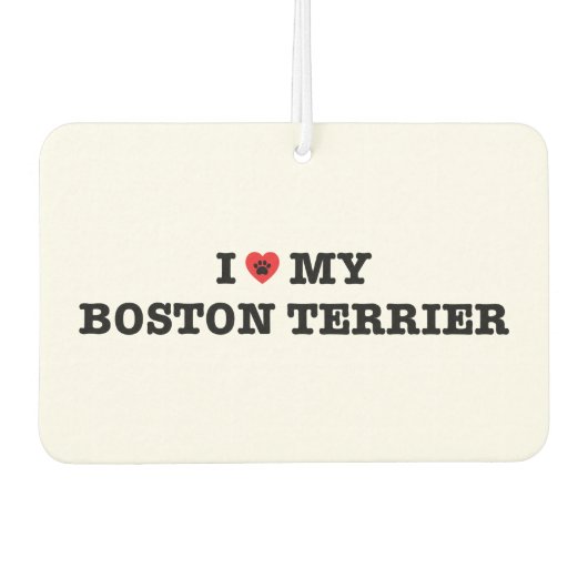 Iハートマイボストンテリアカーエアフレッシュナー カーエアーフレッシュナー (正面)